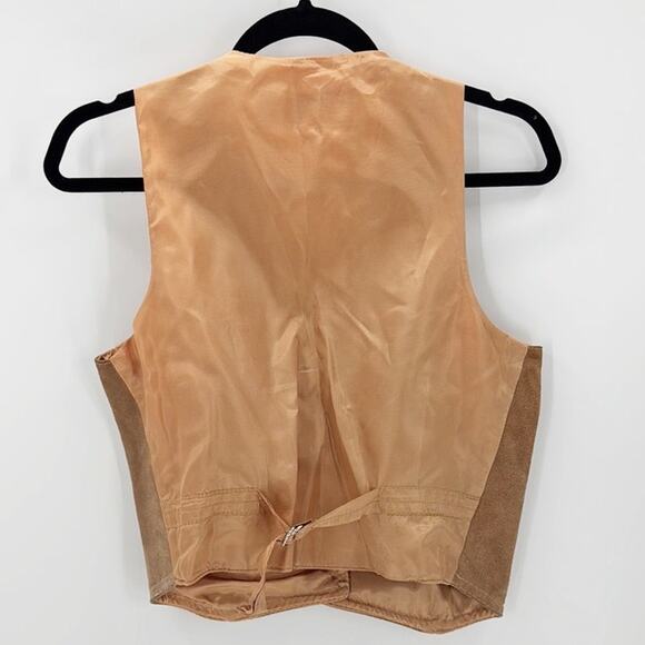 Vintage WINLIT  Suede tan Vest size S western biker festival concert bohemian - Picture 2 of 9
